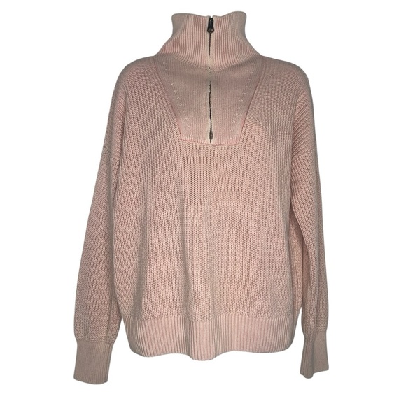 Faherty Women's Pink Half-Zip Sweater - Picture 4 of 7